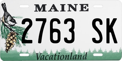 ME license plate 2763SK