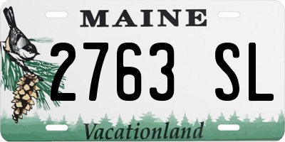 ME license plate 2763SL