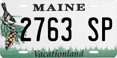 ME license plate 2763SP