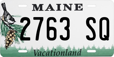 ME license plate 2763SQ