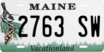 ME license plate 2763SW