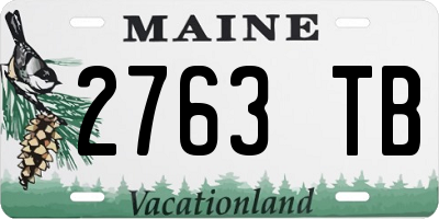 ME license plate 2763TB