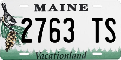 ME license plate 2763TS