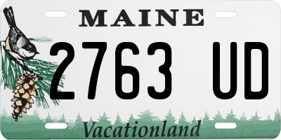 ME license plate 2763UD