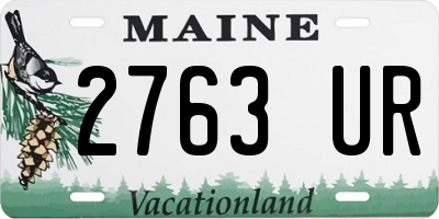 ME license plate 2763UR