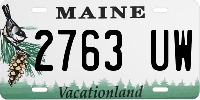 ME license plate 2763UW