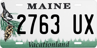 ME license plate 2763UX