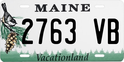 ME license plate 2763VB
