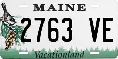 ME license plate 2763VE