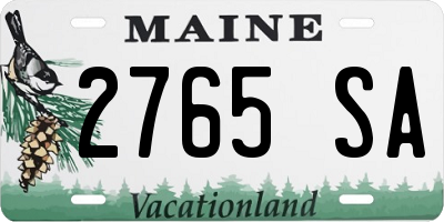 ME license plate 2765SA