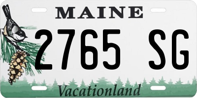 ME license plate 2765SG