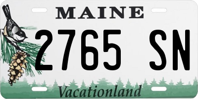 ME license plate 2765SN