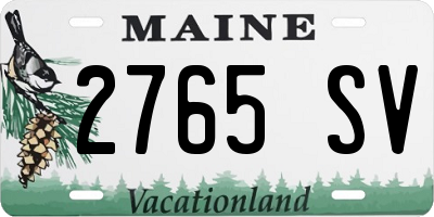 ME license plate 2765SV