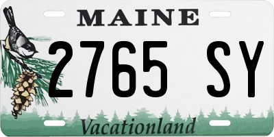 ME license plate 2765SY
