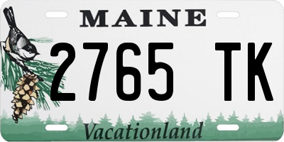 ME license plate 2765TK