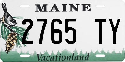 ME license plate 2765TY