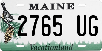 ME license plate 2765UG