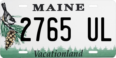 ME license plate 2765UL
