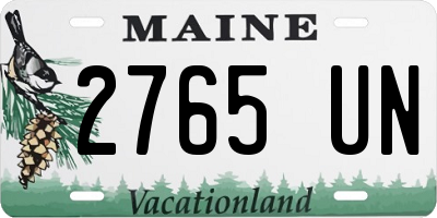 ME license plate 2765UN
