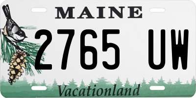 ME license plate 2765UW