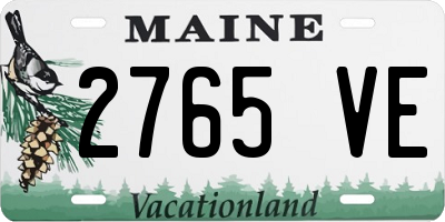 ME license plate 2765VE