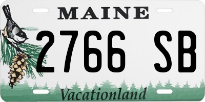 ME license plate 2766SB