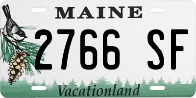 ME license plate 2766SF