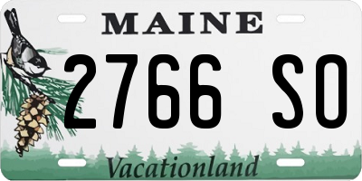 ME license plate 2766SO