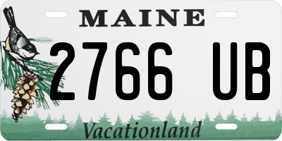 ME license plate 2766UB