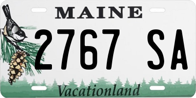 ME license plate 2767SA