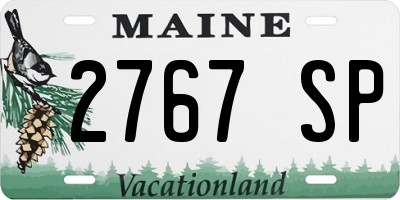 ME license plate 2767SP