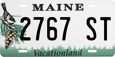 ME license plate 2767ST