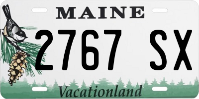ME license plate 2767SX