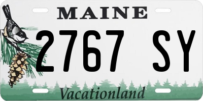 ME license plate 2767SY