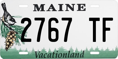 ME license plate 2767TF