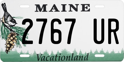 ME license plate 2767UR