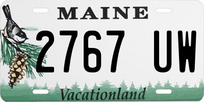 ME license plate 2767UW