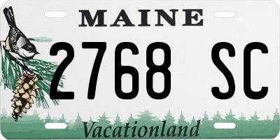 ME license plate 2768SC