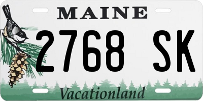 ME license plate 2768SK