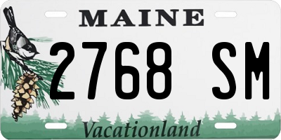 ME license plate 2768SM