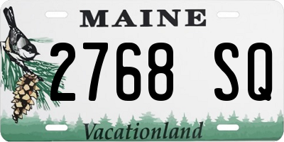 ME license plate 2768SQ