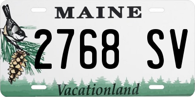 ME license plate 2768SV