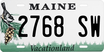 ME license plate 2768SW