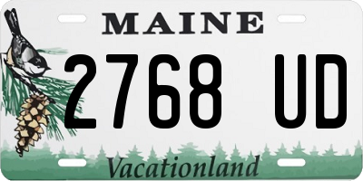 ME license plate 2768UD