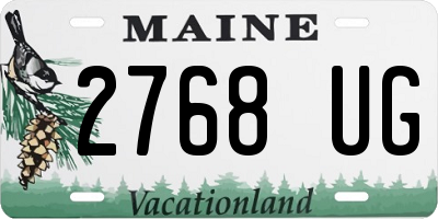 ME license plate 2768UG