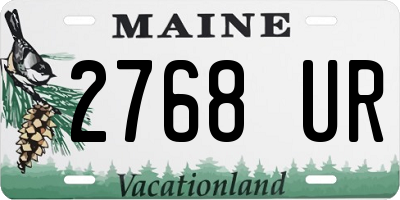 ME license plate 2768UR