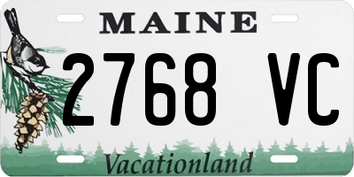 ME license plate 2768VC