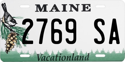 ME license plate 2769SA