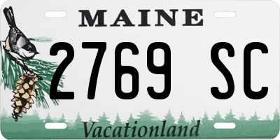 ME license plate 2769SC