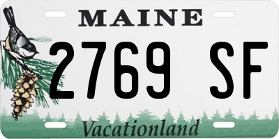 ME license plate 2769SF